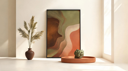 Premium abstract phone wallpaper art displayed in a warm ivory digital gallery setting with earthy tones and artistic textures [9294232387733]