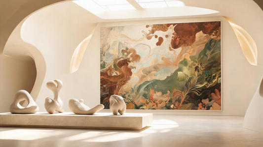 Dreamy amazing wallpaper photo scene with artistic textures, warm ivory background, and earthy tones creating a fantasy aesthetic atmosphere [9283253895317]