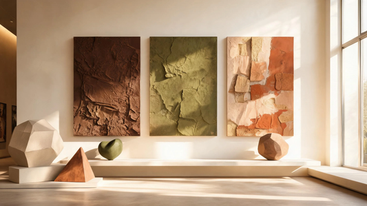 Luxury art themed backgrounds with abstract gallery textures, earthy tones, and elegant artistic compositions on a warm ivory background [9241154027669]