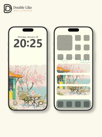 Vol.07 Aesthetic Watercolor City & Botanical Flower Art Wallpaper Pack [#WGP007]