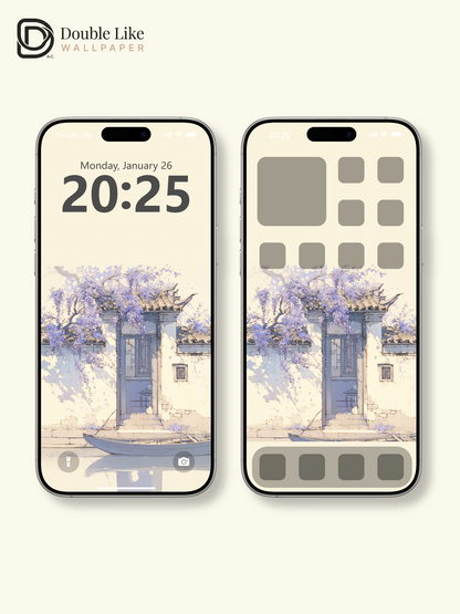 Vol.09 Aesthetic Watercolor City & Botanical Flower Art Wallpaper Pack [#WGP009]