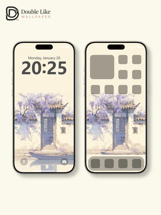 Vol.09 Aesthetic Watercolor City & Botanical Flower Art Wallpaper Pack [#WGP009]