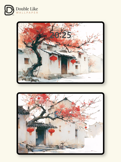 Vol.17 Aesthetic Watercolor City & Botanical Flower Art Wallpaper Pack [#WGP017]