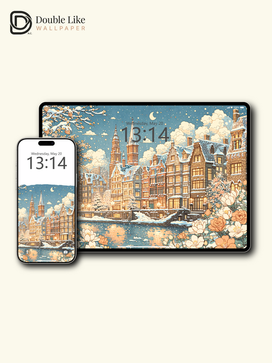 Vol.18 Aesthetic Watercolor City & Botanical Flower Art Wallpaper Pack [#WGP018]