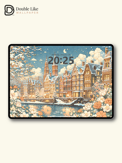 Vol.18 Aesthetic Watercolor City & Botanical Flower Art Wallpaper Pack [#WGP018]