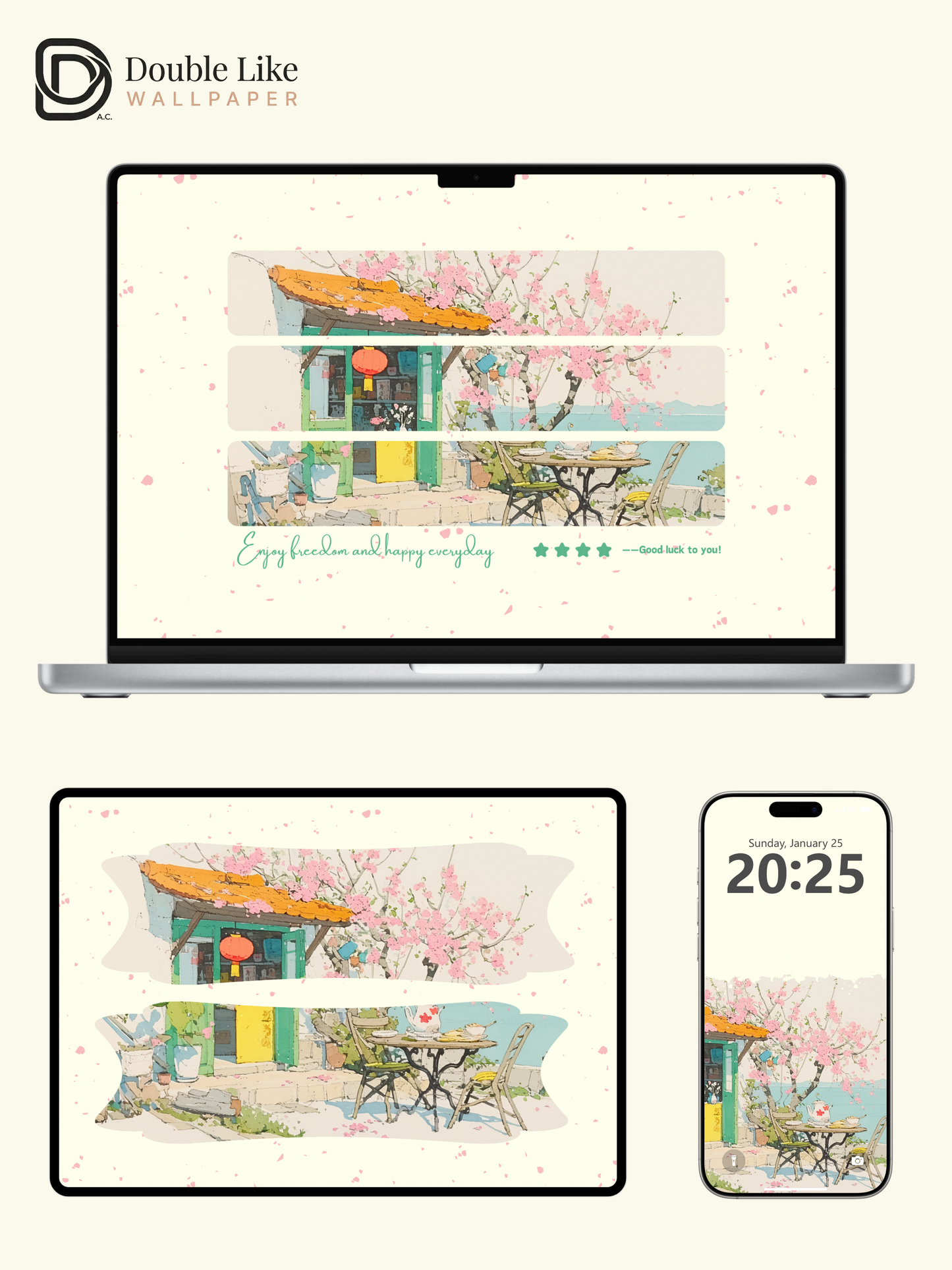 Vol.07 Aesthetic Watercolor City & Botanical Flower Art Wallpaper Pack [#WGP007]