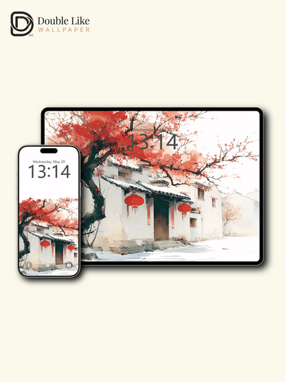 Vol.17 Aesthetic Watercolor City & Botanical Flower Art Wallpaper Pack [#WGP017]