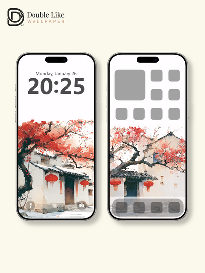 Vol.17 Aesthetic Watercolor City & Botanical Flower Art Wallpaper Pack [#WGP017]