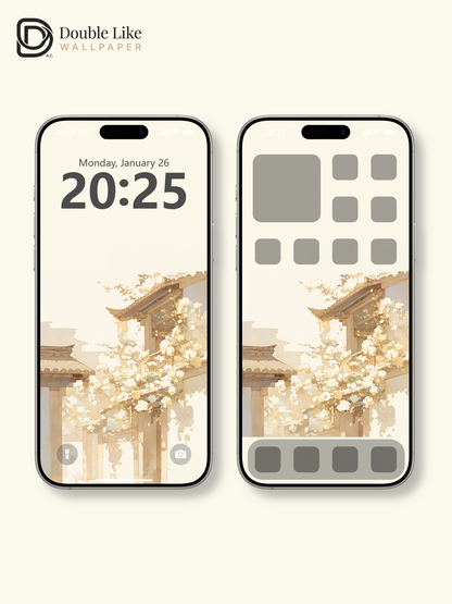 Vol.08 Aesthetic Watercolor City & Botanical Flower Art Wallpaper Pack [#WGP008]