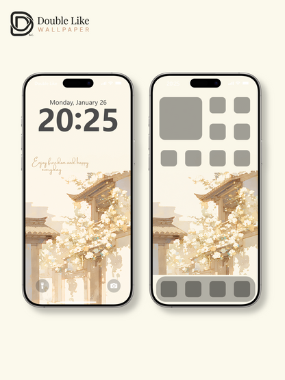 Vol.08 Aesthetic Watercolor City & Botanical Flower Art Wallpaper Pack [#WGP008]