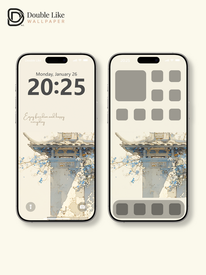 Vol.07 Aesthetic Watercolor City & Botanical Flower Art Wallpaper Pack [#WGP007]