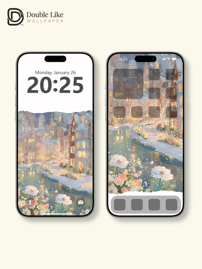 Vol.14 Aesthetic Watercolor City & Botanical Flower Art Wallpaper Pack [#WGP014]