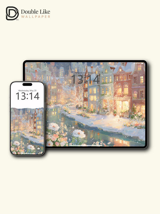 Vol.14 Aesthetic Watercolor City & Botanical Flower Art Wallpaper Pack [#WGP014]