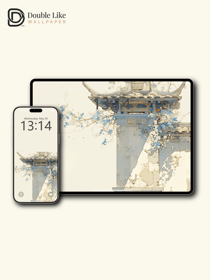 Vol.07 Aesthetic Watercolor City & Botanical Flower Art Wallpaper Pack [#WGP007]