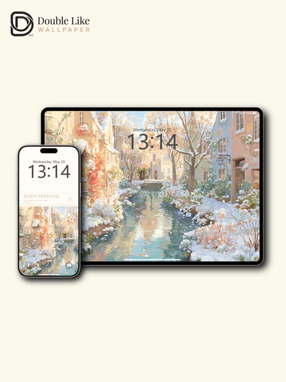 Vol.17 Aesthetic Watercolor City & Botanical Flower Art Wallpaper Pack [#WGP017]