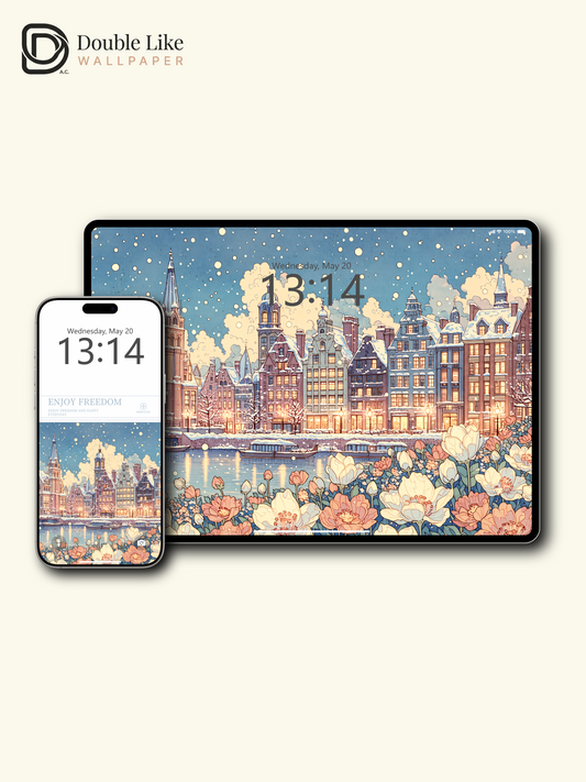 Vol.05 Aesthetic Watercolor City & Botanical Flower Art Wallpaper Pack [#WGP005]