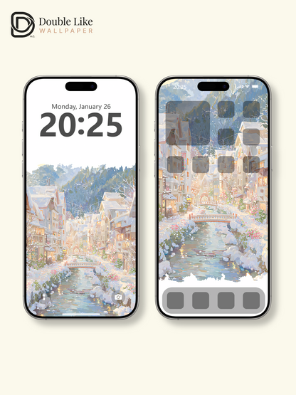 Vol.04 Aesthetic Watercolor City & Botanical Flower Art Wallpaper Pack [#WGP004]