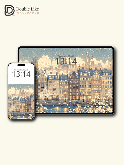 Vol.05 Aesthetic Watercolor City & Botanical Flower Art Wallpaper Pack [#WGP005]