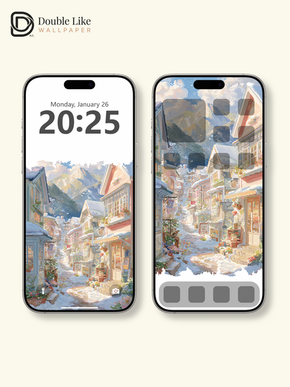 Vol.03 Aesthetic Watercolor City & Botanical Flower Art Wallpaper Pack [#WGP003]