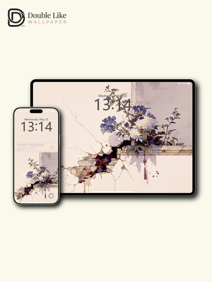 Vol.19 Aesthetic Watercolor City & Botanical Flower Art Wallpaper Pack [#WGP019]