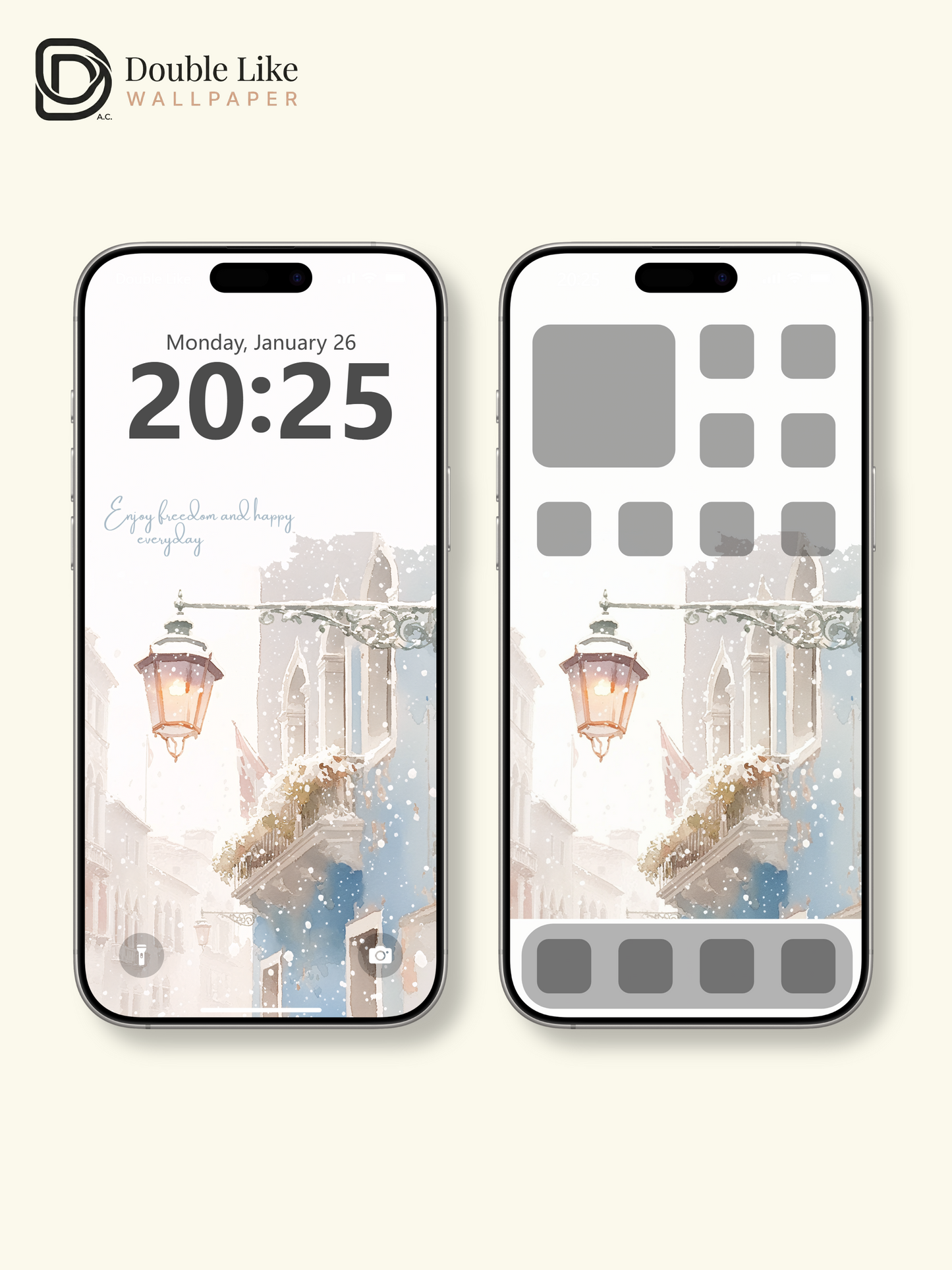 Vol.01 Aesthetic Watercolor City & Botanical Flower Art Wallpaper Pack [#WGP001]