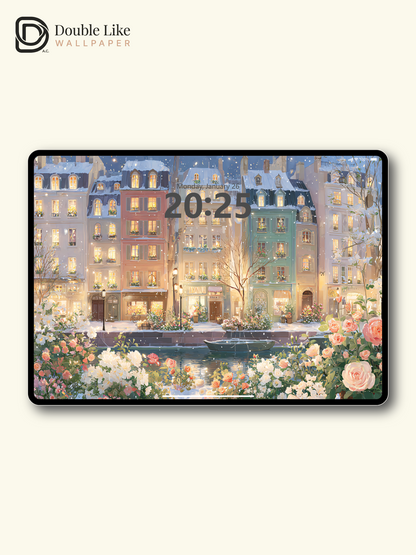 Vol.17 Aesthetic Watercolor City & Botanical Flower Art Wallpaper Pack [#WGP017]