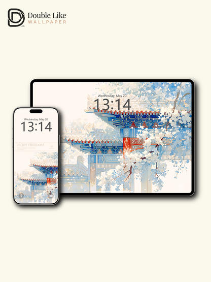 Vol.19 Aesthetic Watercolor City & Botanical Flower Art Wallpaper Pack [#WGP019]