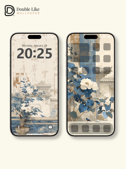 Vol.15 Aesthetic Watercolor City & Botanical Flower Art Wallpaper Pack [#WGP015]