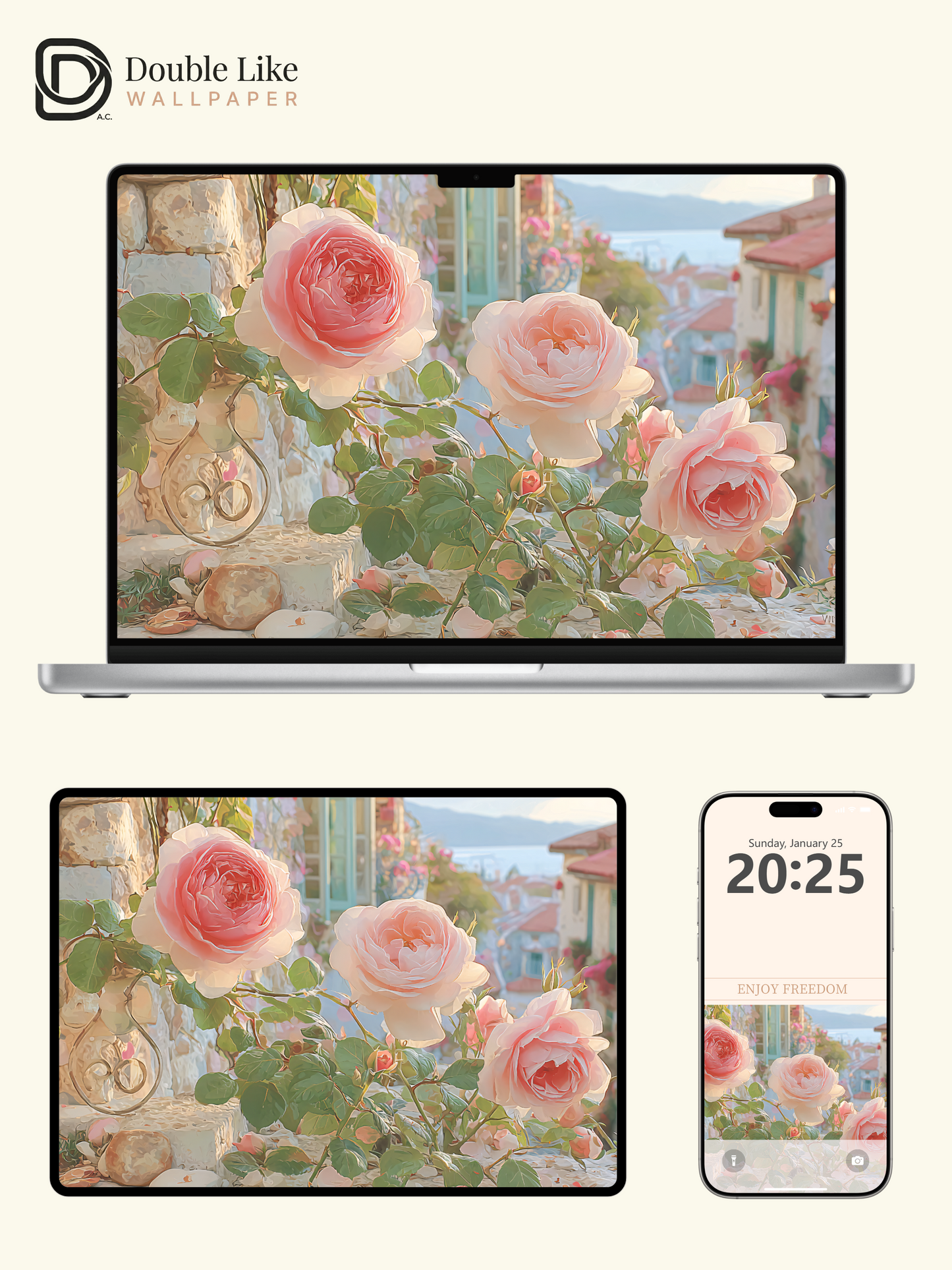 Vol.14 Aesthetic Watercolor City & Botanical Flower Art Wallpaper Pack [#WGP014]