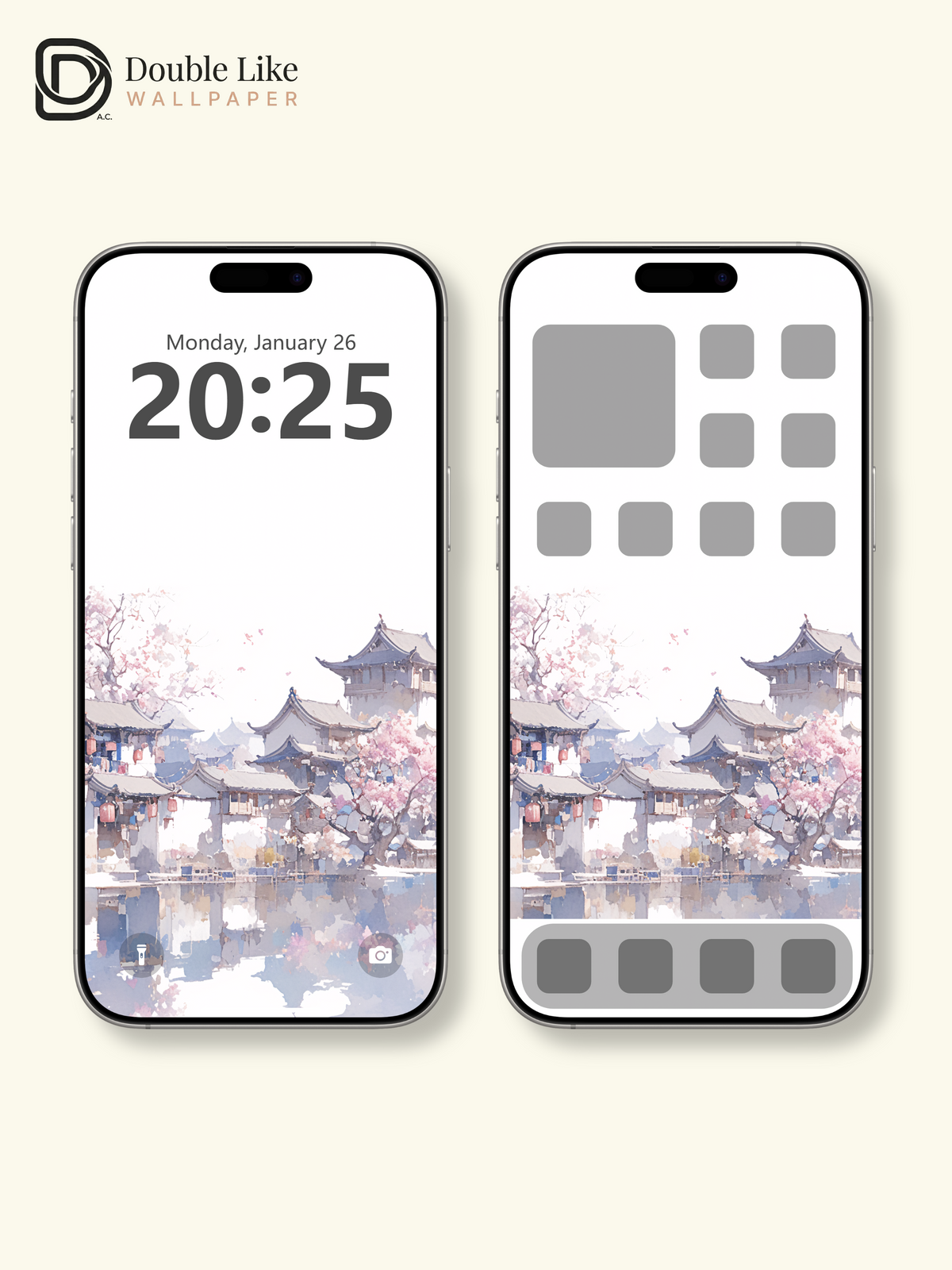 Vol.05 Aesthetic Watercolor City & Botanical Flower Art Wallpaper Pack [#WGP005]