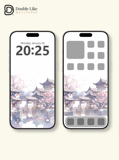 Vol.05 Aesthetic Watercolor City & Botanical Flower Art Wallpaper Pack [#WGP005]