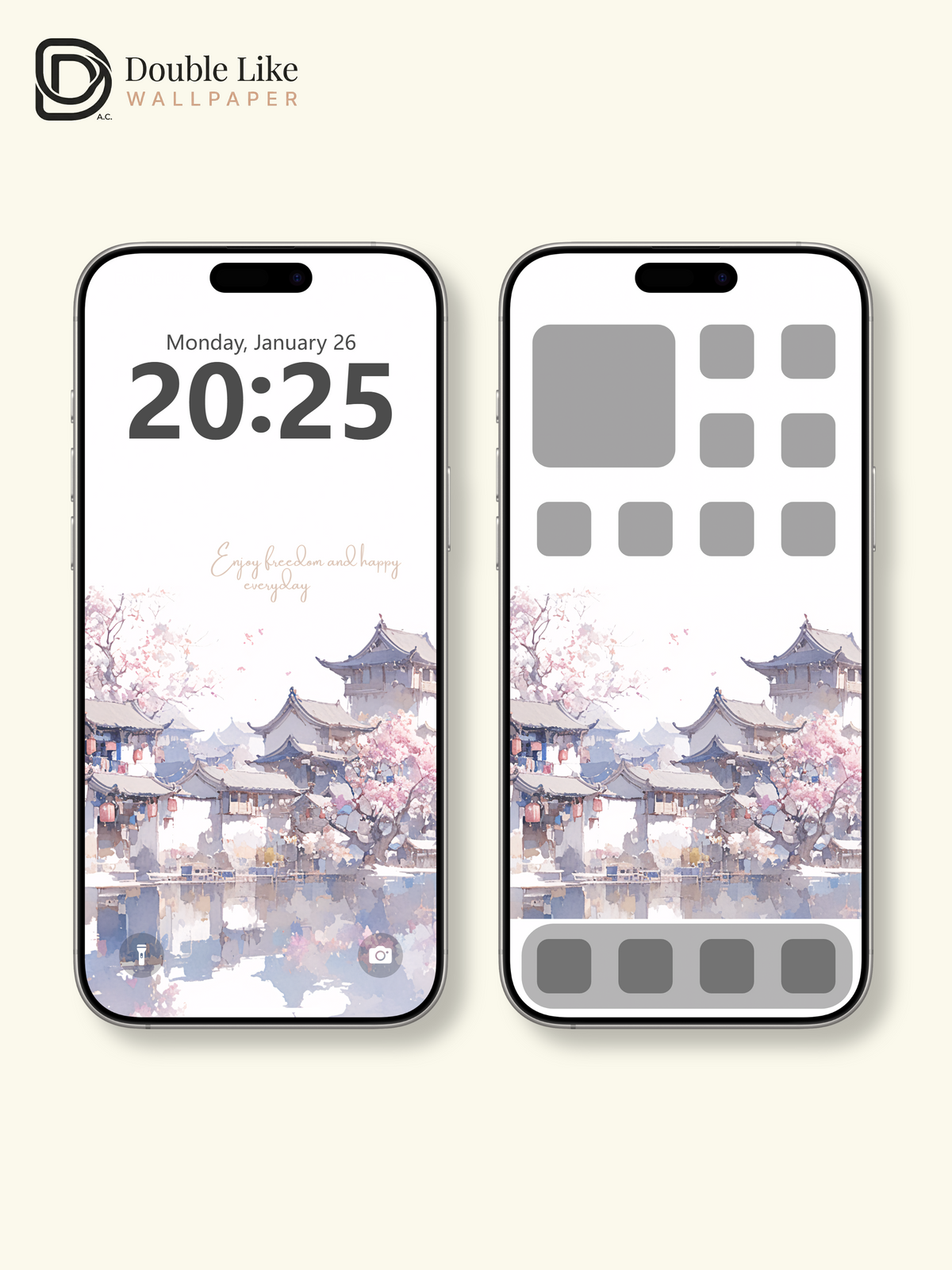 Vol.05 Aesthetic Watercolor City & Botanical Flower Art Wallpaper Pack [#WGP005]