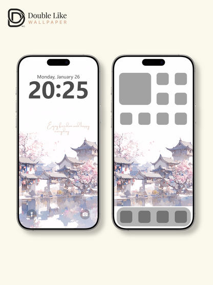 Vol.05 Aesthetic Watercolor City & Botanical Flower Art Wallpaper Pack [#WGP005]