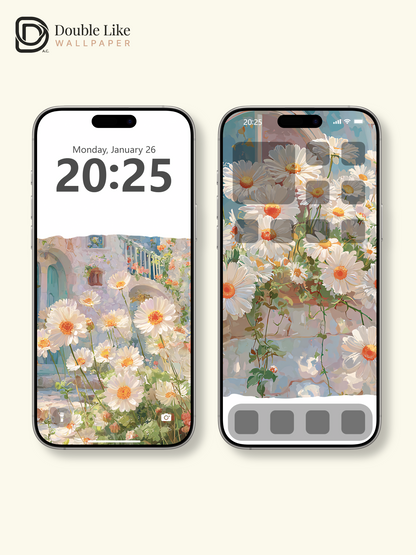 Vol.16 Aesthetic Watercolor City & Botanical Flower Art Wallpaper Pack [#WGP016]