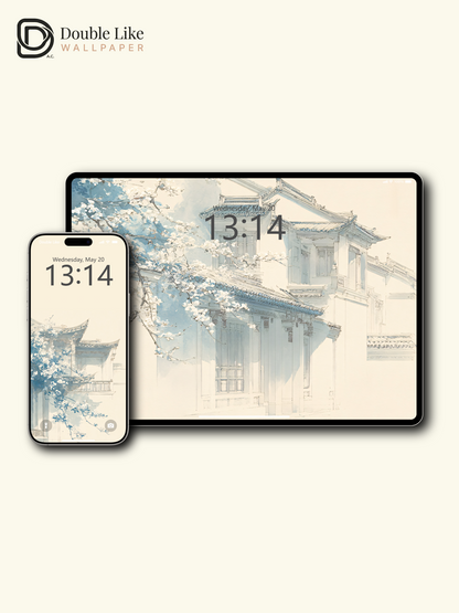 Vol.07 Aesthetic Watercolor City & Botanical Flower Art Wallpaper Pack [#WGP007]