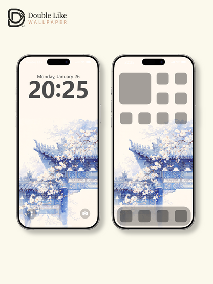 Vol.15 Aesthetic Watercolor City & Botanical Flower Art Wallpaper Pack [#WGP015]