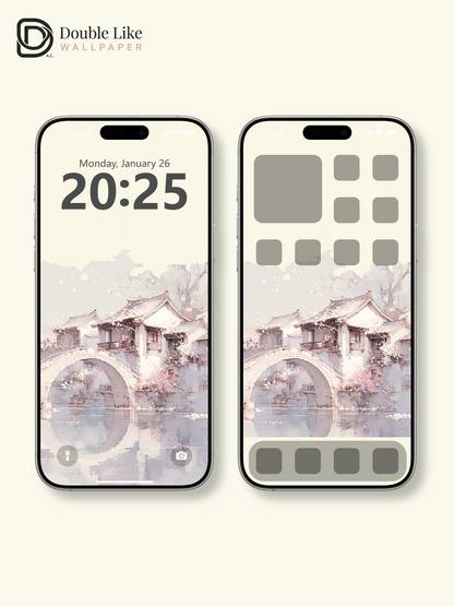 Vol.01 Aesthetic Watercolor City & Botanical Flower Art Wallpaper Pack [#WGP001]