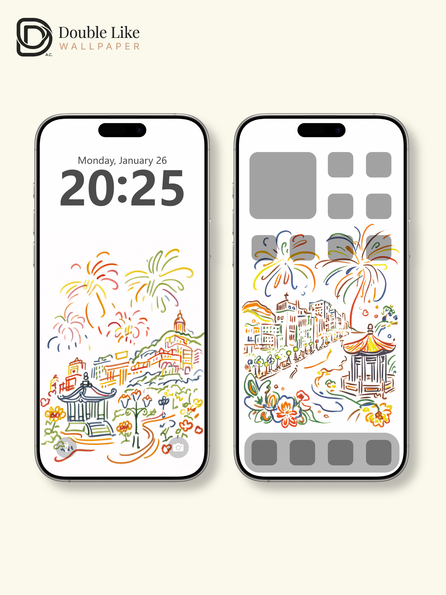 Vol.16 Aesthetic Watercolor City & Botanical Flower Art Wallpaper Pack [#WGP016]