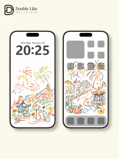 Vol.16 Aesthetic Watercolor City & Botanical Flower Art Wallpaper Pack [#WGP016]