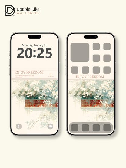Vol.19 Aesthetic Watercolor City & Botanical Flower Art Wallpaper Pack [#WGP019]