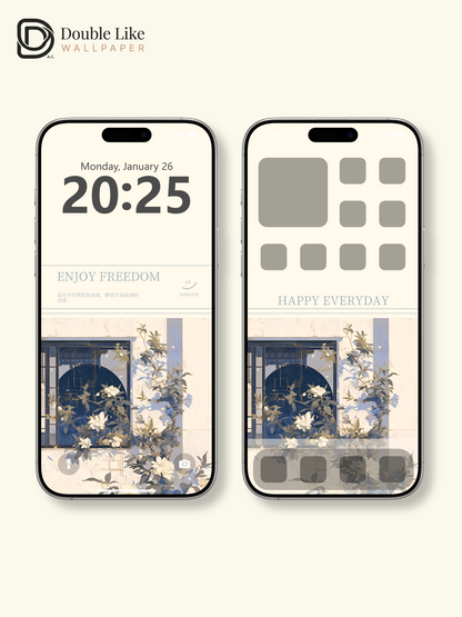 Vol.11 Aesthetic Watercolor City & Botanical Flower Art Wallpaper Pack [#WGP011]