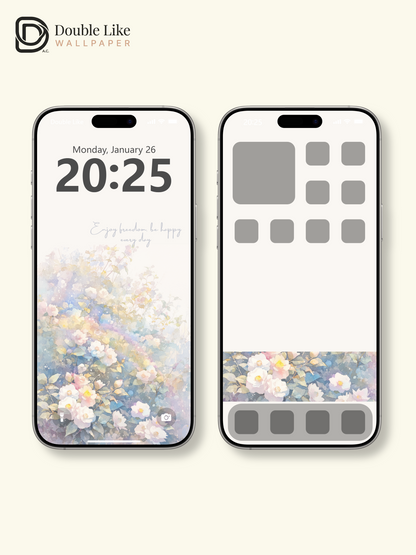 Vol.02 Aesthetic Watercolor City & Botanical Flower Art Wallpaper Pack [#WGP002]