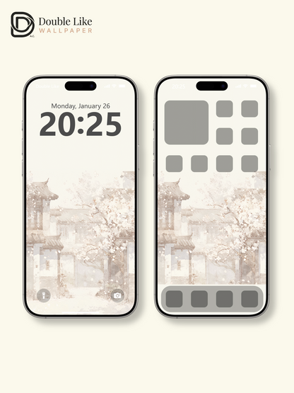 Vol.06 Aesthetic Watercolor City & Botanical Flower Art Wallpaper Pack [#WGP006]