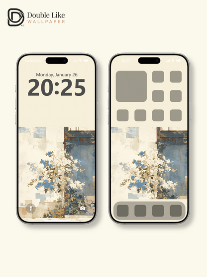 Vol.11 Aesthetic Watercolor City & Botanical Flower Art Wallpaper Pack [#WGP011]