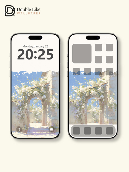Vol.03 Aesthetic Watercolor City & Botanical Flower Art Wallpaper Pack [#WGP003]