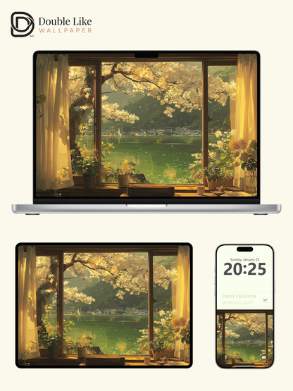 Vol.12 Aesthetic Watercolor City & Botanical Flower Art Wallpaper Pack [#WGP012]