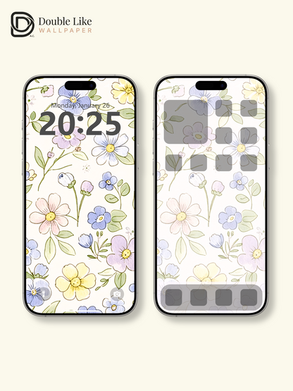 Vol.17 Aesthetic Watercolor City & Botanical Flower Art Wallpaper Pack [#WGP017]