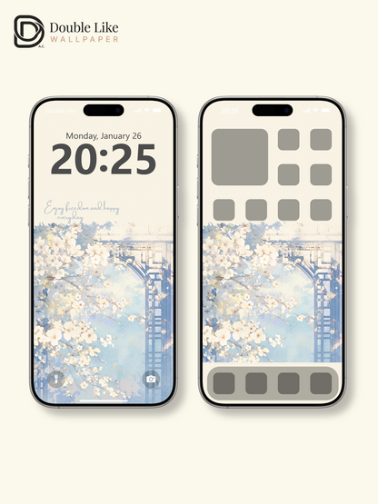 Vol.11 Aesthetic Watercolor City & Botanical Flower Art Wallpaper Pack [#WGP011]