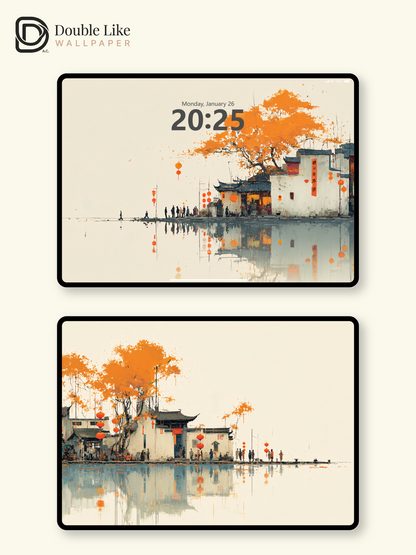 Vol.16 Aesthetic Watercolor City & Botanical Flower Art Wallpaper Pack [#WGP016]