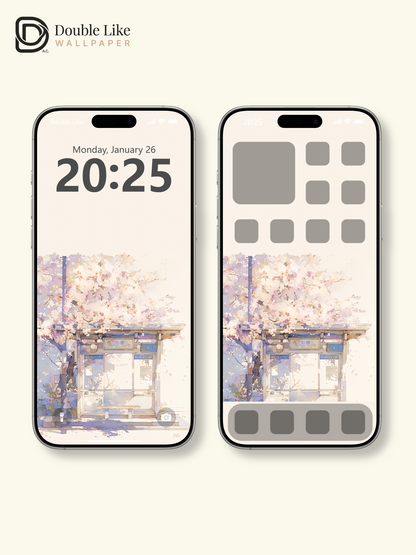 Vol.06 Aesthetic Watercolor City & Botanical Flower Art Wallpaper Pack [#WGP006]